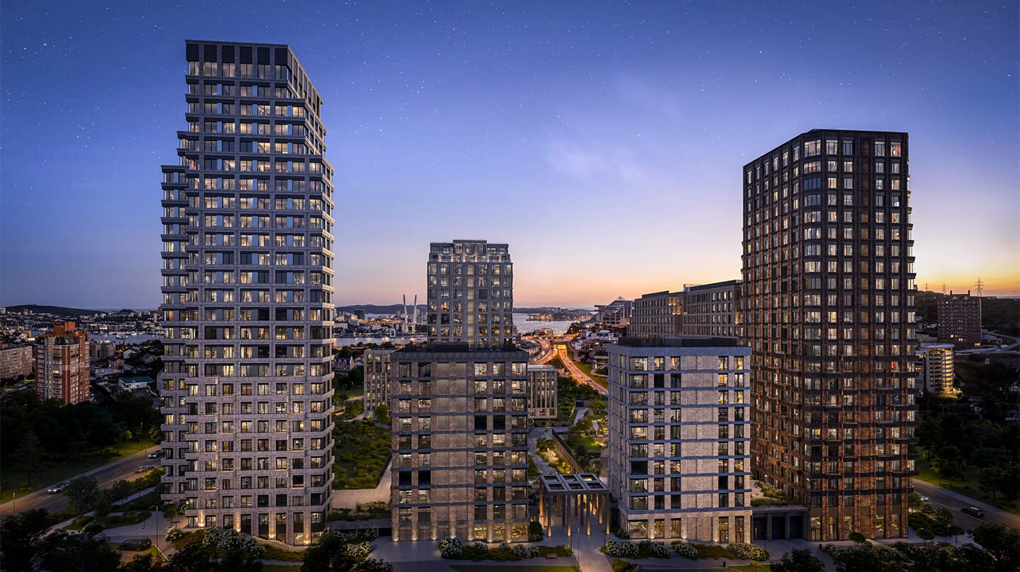 Жилой комплекс бизнес-класса возводят в районе Голубиная Падь, рядом со въездом на Золотой мост